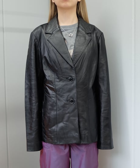 Vintage   Leather  Tailored Jacket