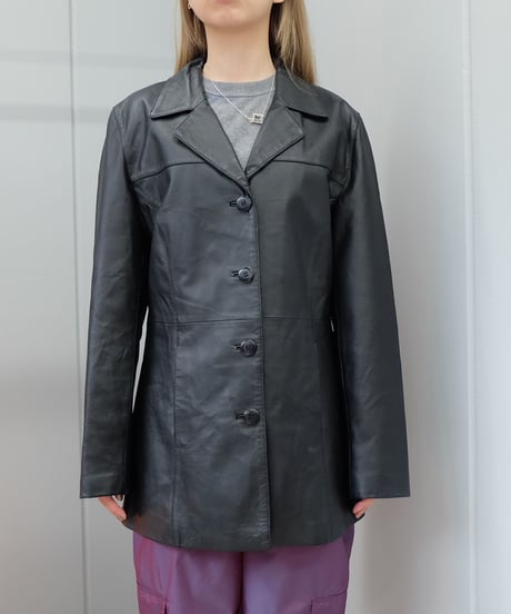 Vintage   Leather  Tailored Jacket