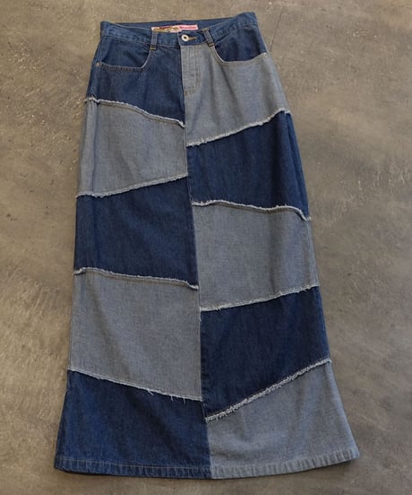 Vintage   Denim Patchwork Skirt