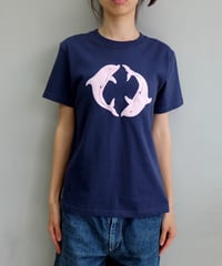 Labyrins  Two Dolphin Tshirt Navy