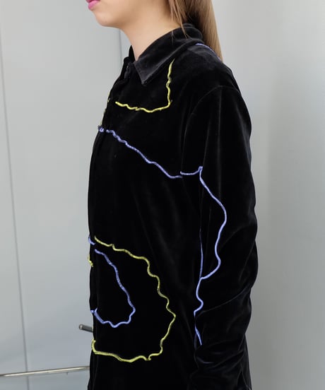 Frill Line Velours Shirt