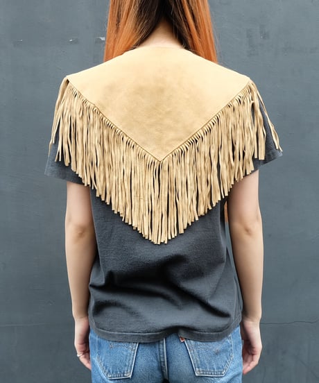 Vintage   fringe suede collar