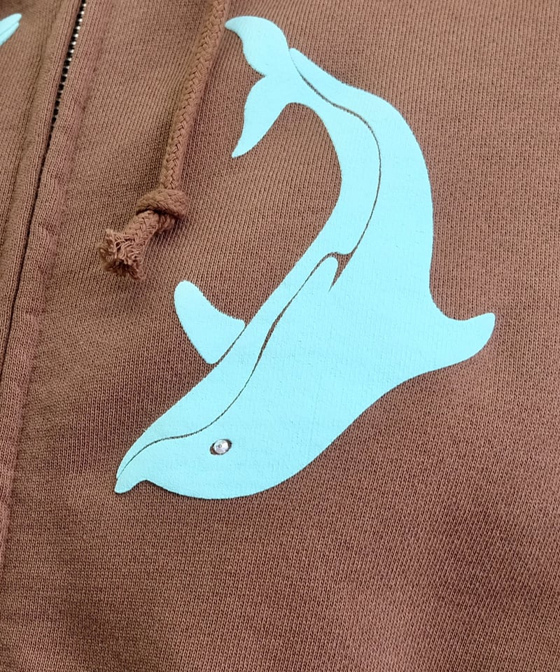 トップス shury labyrins Two Dolphins Zip Hoodie Labyrins Two Dolphins Zip Hoodie Brown | Shury