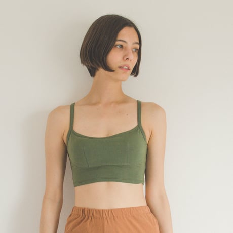 hazelle square croptop dark green
