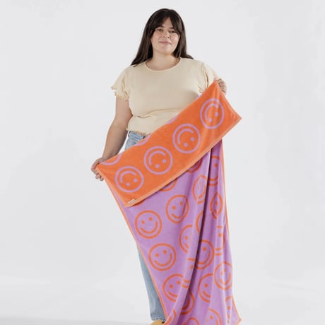 BAGGU Bath Towel Poppy Happy Lilac
