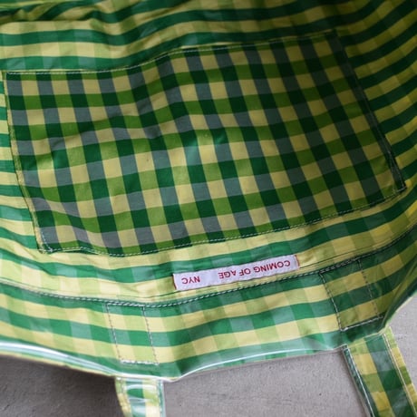 COMING OF AGE / GINGHAM GREEN YELLOW PVC TOTE