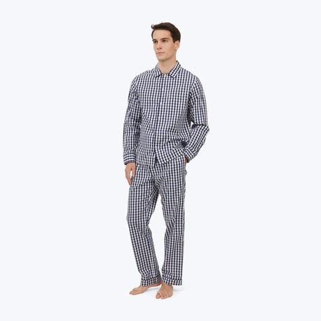 SLEEPY JONES // Henry Pajama Set Navy Gingham