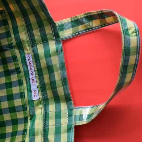 COMING OF AGE / GINGHAM GREEN YELLOW PVC TOTE