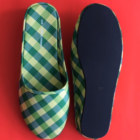 COMING OF AGE / GINGHAM GREEN YELLOW SLIPPER