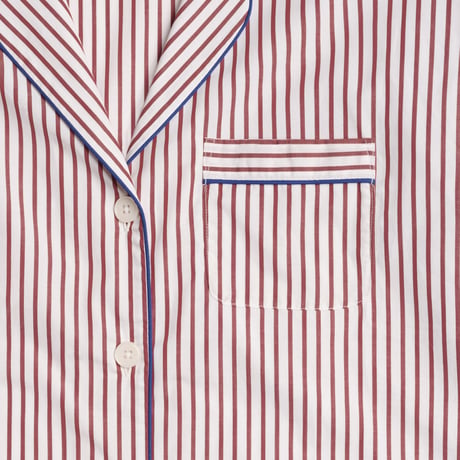 SLEEPY JONES / MARINA PAJAMA SET Bank Stripe Burgundy