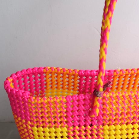 MOKA SCOUBIDOU BAG LARGE PINK/YELLOW