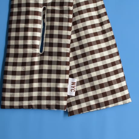 COMING OF AGE / GINGHAM BROWN WHITE PADDED SCARF