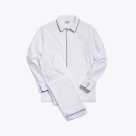 SLEEPY JONES // Henry Pajama Set End on End White
