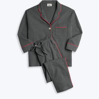 SLEEPY JONES / MARINA PAJAMA SET Charcoal Grey Flannel