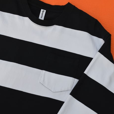 Reception / LS Pocket Stripe Tee Dark Navy & White