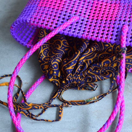 MOKA SCOUBIDOU BAG LARGE PINK/PURPLE