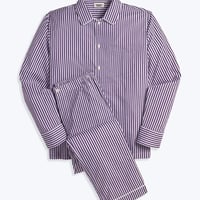 SLEEPY JONES / HENRY PAJAMA SET Purple Sateen Stripe