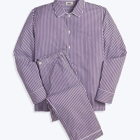 SLEEPY JONES / HENRY PAJAMA SET Purple Sateen Stripe