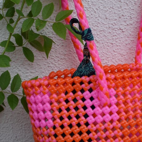 MOKA SCOUBIDOU BAG SMALL PINK/RED