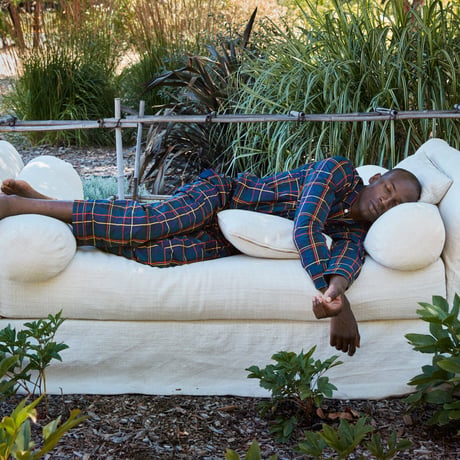 SLEEPY JONES / HENRY PAJAMA SET Sateen Holiday Plaid
