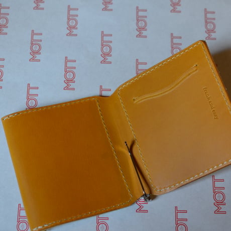 frank and easy clip wallet nubuck yellow
