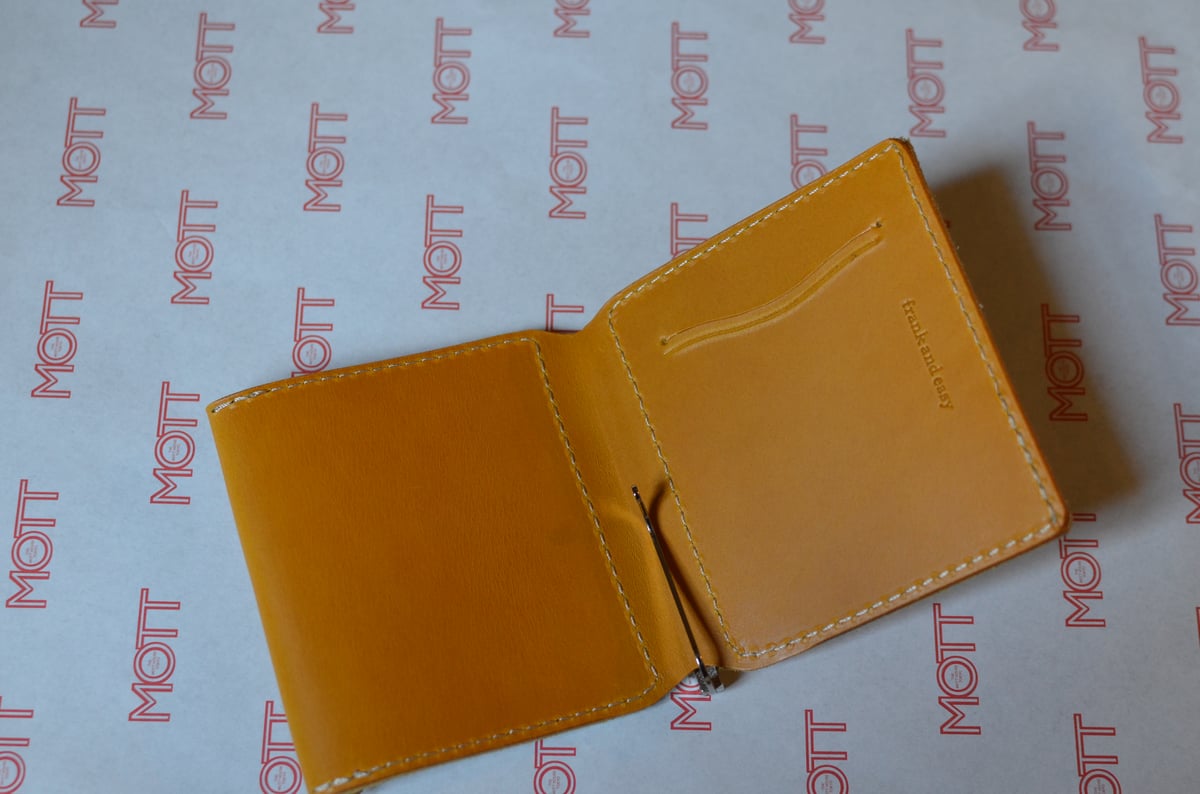 frank and easy clip wallet nubuck yellow | THE