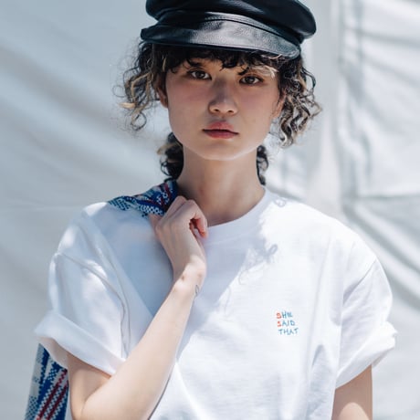 she said that + THE MOTT HOUSE TOKYO T-shirt White