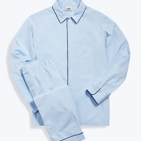 SLEEPY JONES / Henry Pajama Set End on End Blue Navy piping