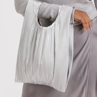 BAGGU Pleated Baggu Chrome Metallic