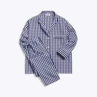 SLEEPY JONES // Marina Pajama Set Large Gingham Navy
