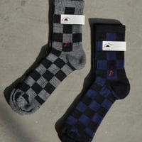 Hansel from Basel / Checkered Wool Sporty Men's Crew Socks
