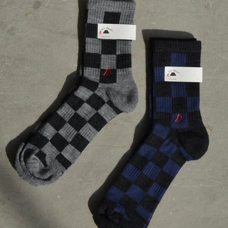 Hansel from Basel / Checkered Wool Sporty Men's Crew Socks