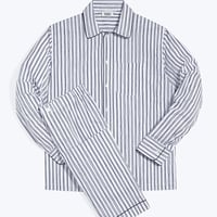 SLEEPY JONES / HENRY PAJAMA SET White & Blue Scribble Stripe