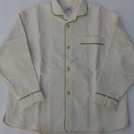 june pajama set ivory quilting with green piping