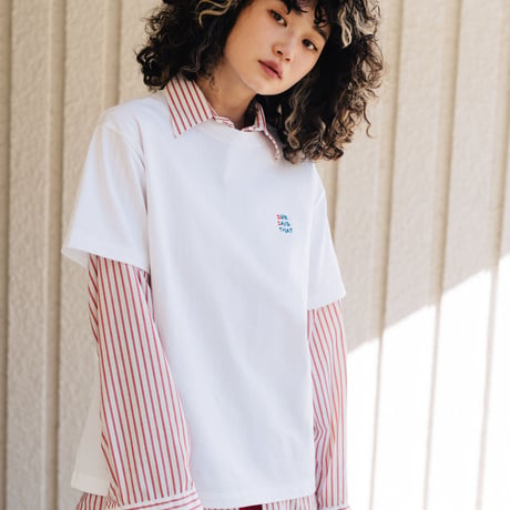 she said that + THE MOTT HOUSE TOKYO T-shirt White