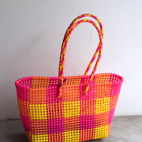 MOKA SCOUBIDOU BAG LARGE PINK/YELLOW