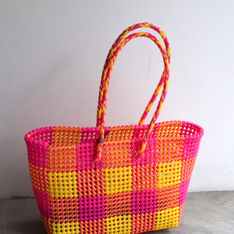 MOKA SCOUBIDOU BAG LARGE PINK/YELLOW