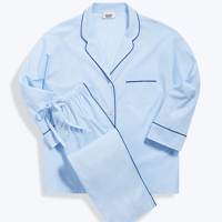 SLEEPY JONES / Marina Pajama Set End on End Blue with Navy Piping