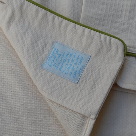 june pajama set ivory quilting with green piping