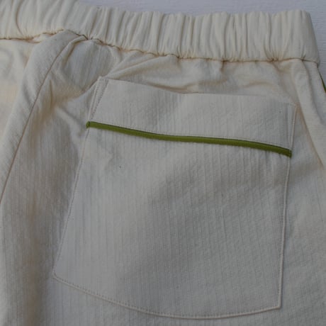 june pajama set ivory quilting with green piping