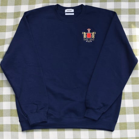 SSSF+THE MOTT HOUSE TOKYO emblem sweatshirts NAVY