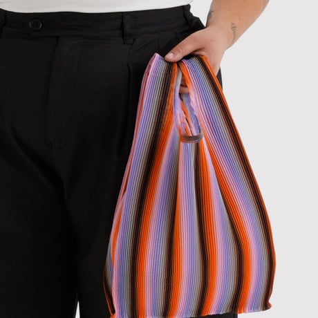 BAGGU Pleated Baggu Gradient Stripe Poppy & Lilac