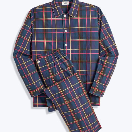 SLEEPY JONES / HENRY PAJAMA SET Sateen Holiday Plaid