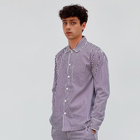 SLEEPY JONES / HENRY PAJAMA SET Purple Sateen Stripe