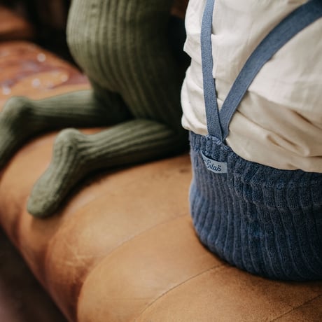 SILLY Silas Granny Teddy Warmy Footless Collection_Steel Blue