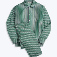 SLEEPY JONES / HENRY PAJAMA SET Green Navy & Cream