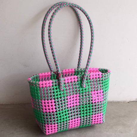 MOKA SCOUBIDOU BAG SMALL PINK/GREEN