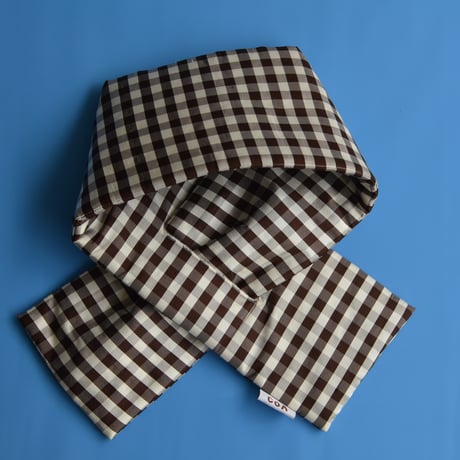 COMING OF AGE / GINGHAM BROWN WHITE PADDED SCARF