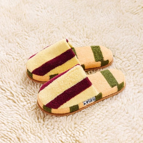 Dusen Dusen / Terry Stripe Slippers Ginkgo