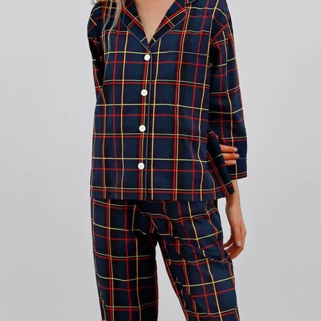 SLEEPY JONES / MARINA PAJAMA SET  Sateen Holiday Plaid
